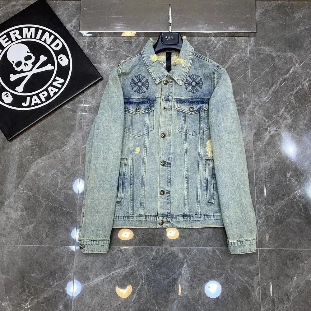 牛仔隆重来袭 刺绣马蹄破洞牛仔外套