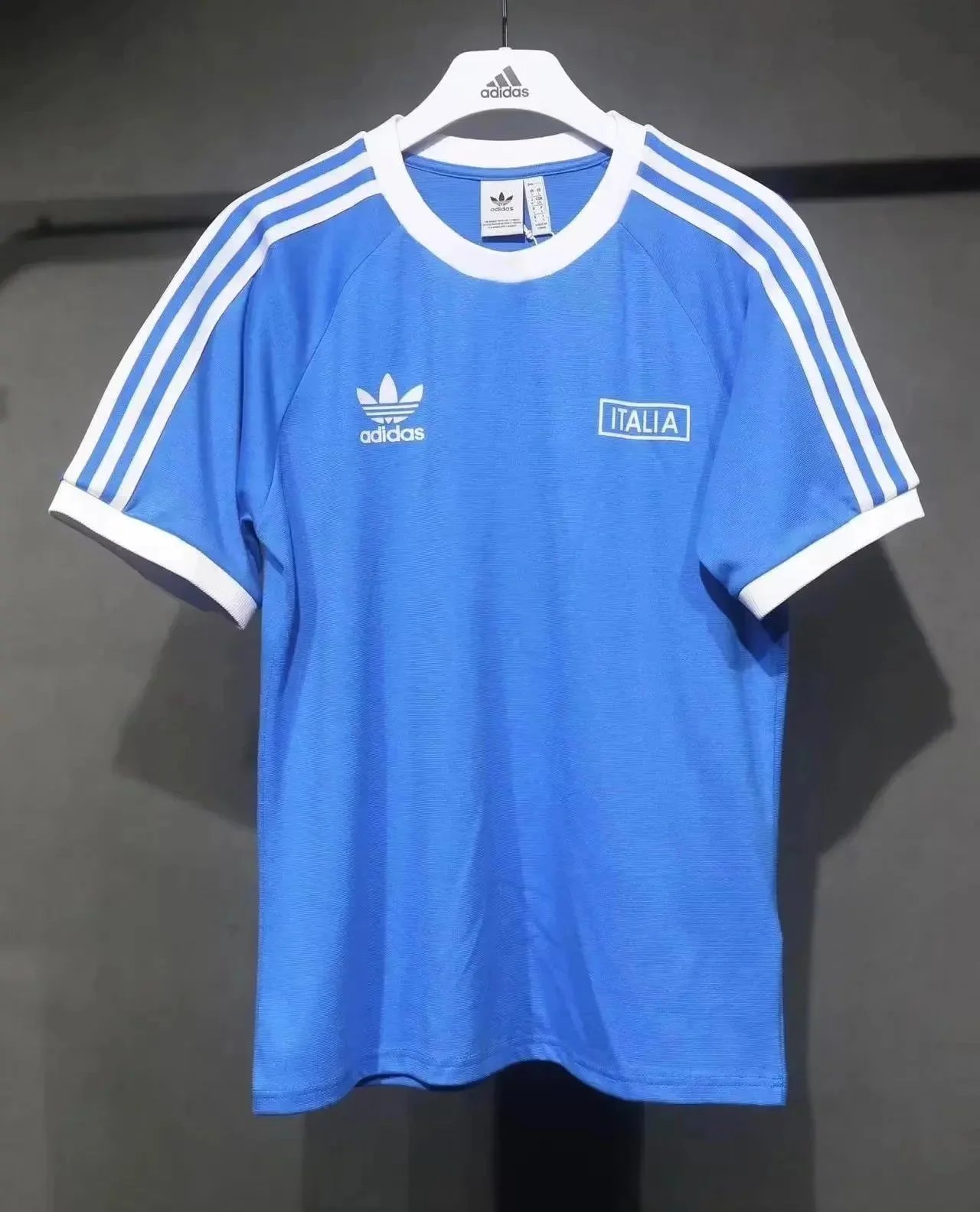 Adidas Italy adidas Originals 3 Stripe T- Shirt Blue