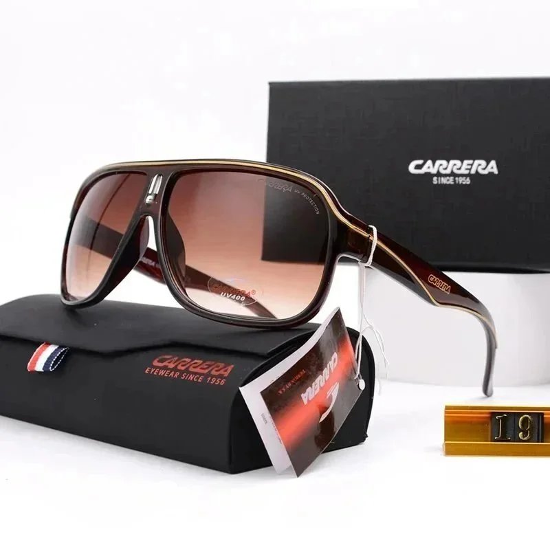 Carrera Rectangle Mens Black Gold Brown Gradient