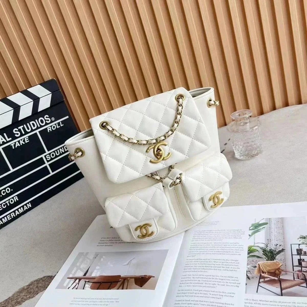 Chanel Small Backpack White Bag