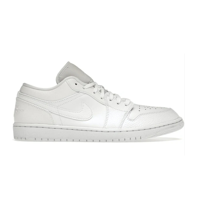 1 Low Triple White Tumbled Leather