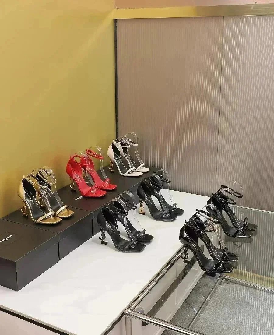 2023 Dress Shoes Gold Silver Black 10cm Metal Heel Pumps