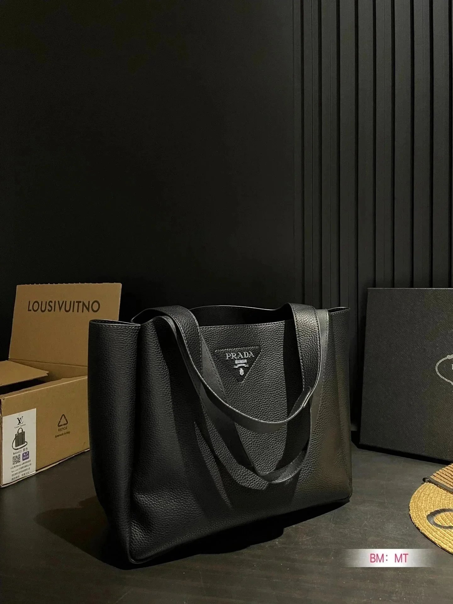 Prada Flou Leather Tote Bag