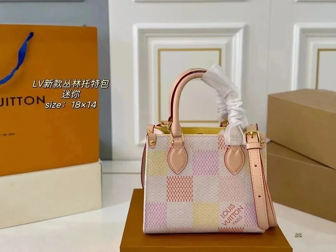 High Fashion Patterned Tote Bag Checkered