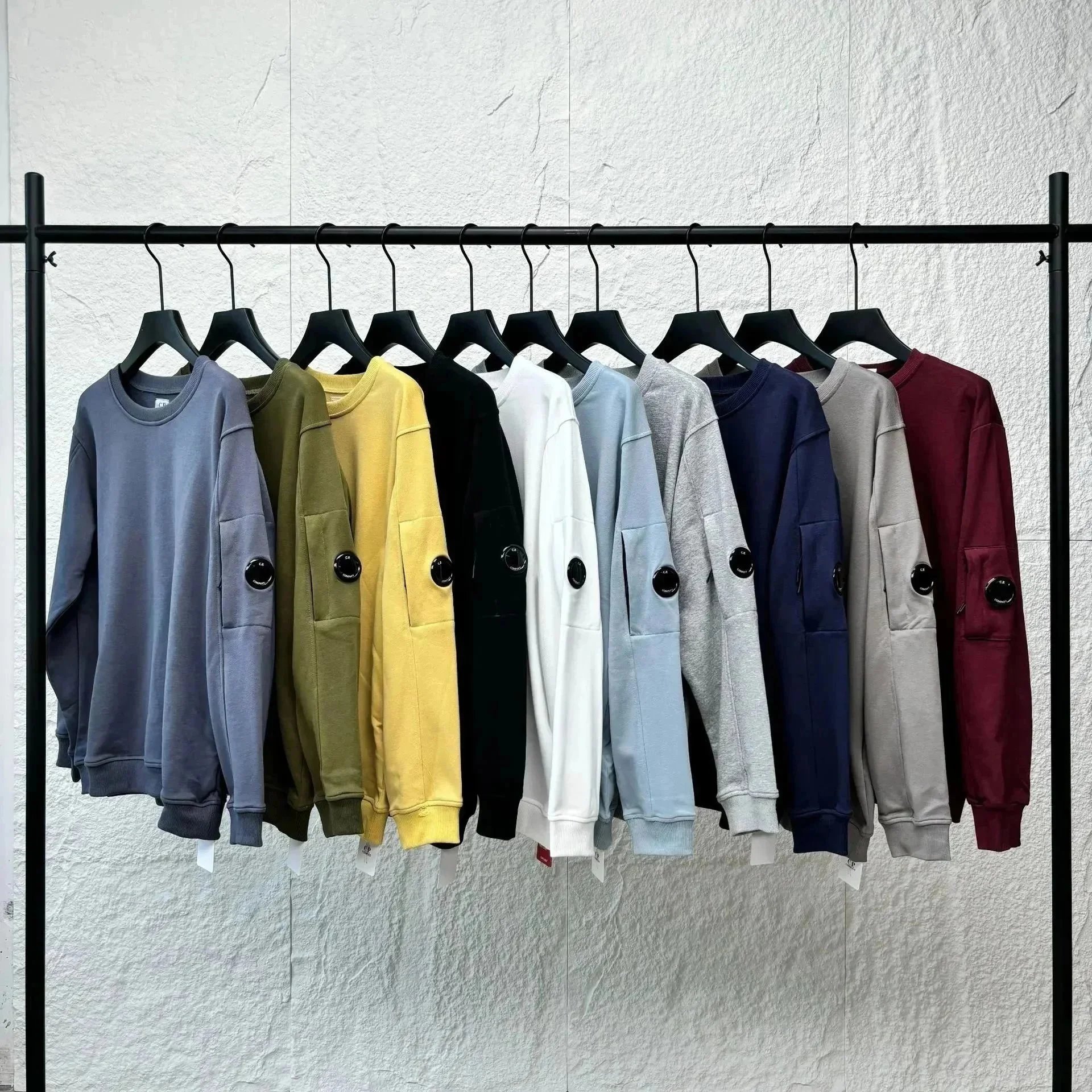 休闲宽松圆领镜片套头卫衣